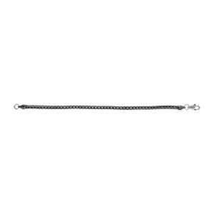 Bracelet en acier patiné maille épi - 20.5cm - Vue 2