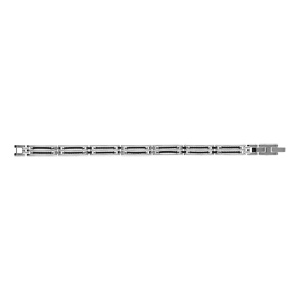 Bracelet acier double câble noir 19cm + 1.5cm réglable double fermoir - Vue 2