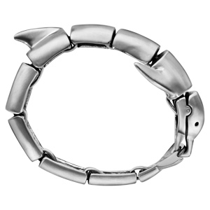 Bracelet en acier satiné dauphin articulé - longueur 23,5cm - Vue 2
