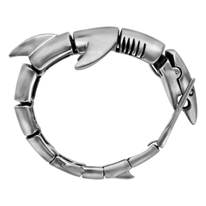 Bracelet en acier satiné requin articulé - longueur 23,5cm - Vue 2