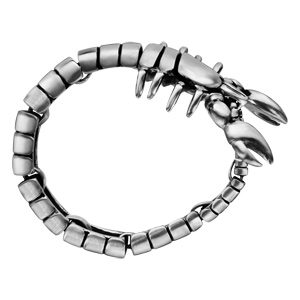 Bracelet en acier scorpion articulé - longueur 23,5cm - Vue 2