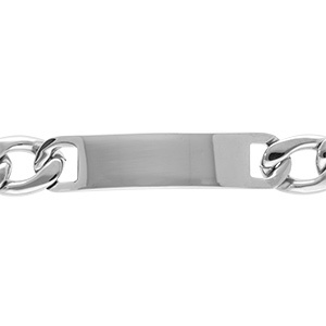 Gourmette en acier maille 1+3 largeur 11mm et longueur 22cm - Vue 2