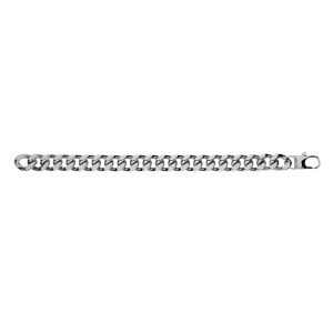 Bracelet en acier satin maille gourmette 12mm  - 23cm - Vue 2