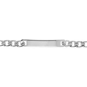 Gourmette en acier maille 1+3 largeur 7mm et longueur 21cm - Vue 2