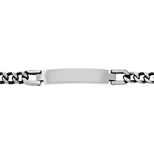 Gourmette en acier 8mm maille gourmette 7mm aspect vieilli bross 21cm - Vue 2