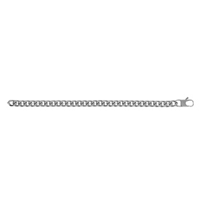 Bracelet en acier satiné maille gourmette 8mm - 21,5cm - Vue 2