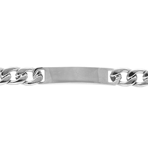 Gourmette en acier maille 1+3 largeur 9mm et longueur 21cm - Vue 2