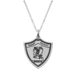 Collier en acier chane avec pendentif Saint Michel - protge nous 50+5cm - Vue 2