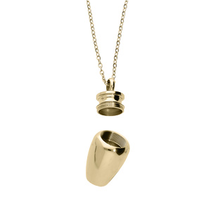 Collier en acier et PVD jaune chane avec pendentif \