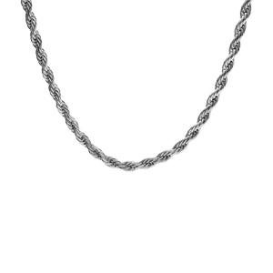 Collier en acier maille corde 4mm 45+5cm - Vue 2