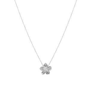 Collier en acier fleur 5 pétales 15mm - 40+4cm - Vue 2