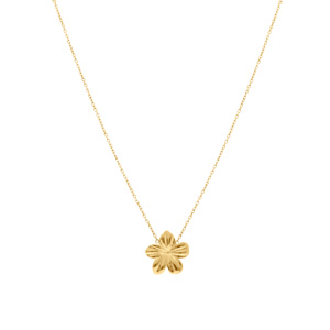 Collier en acier doré fleur 5 pétales - 40+4cm - Vue 2
