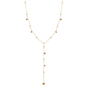 Collier en acier doré forme cravate - 42+5cm - Vue 2