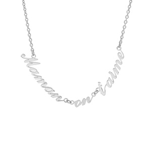Collier en acier avec découpe message \