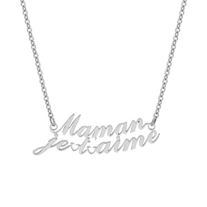 Collier en acier avec dcoupe message \