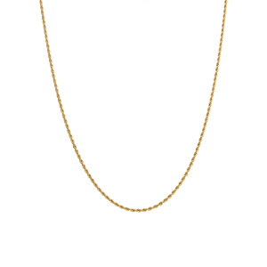Collier en acier doré maille corde 2mm - 40+5cm - Vue 2