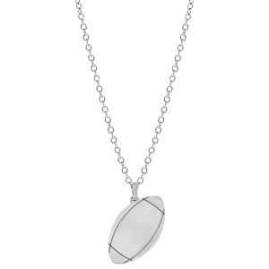 Collier en acier avec Pendentif satiné ballon de rugby 50+5cm - Vue 2