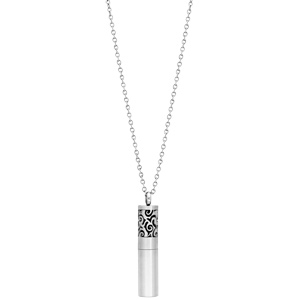 Collier avec Pendentif diffuseur de parfum tube motifs arabesques