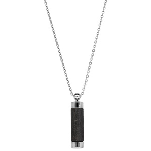 Collier avec Pendentif diffuseur de parfum tube de bois noir 50+5cm - Vue 2