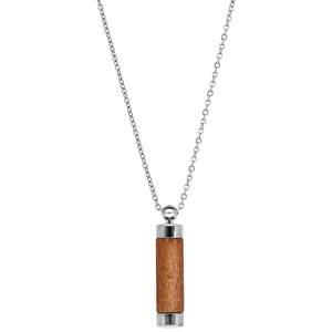 Collier avec Pendentif diffuseur de parfum tube de bois clair 50+5cm - Vue 2