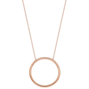 Collier en acier et PVD rose grand anneau 42+3cm - Vue 2