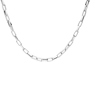 Collier en acier maille rectangle 50+6cm - Vue 2