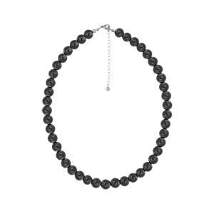 Collier en acier avec perles Hématite véritable 42+5cm - Vue 2