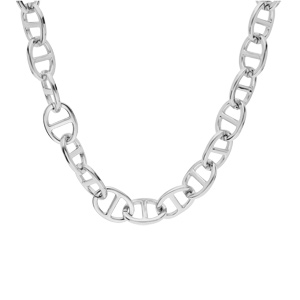 Collier en acier grosse maille marine longueur 50cm - Vue 2