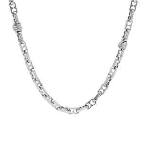 Collier en acier grain de café stylisé longueur 49,5cm - Vue 2