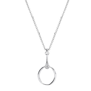 Collier en acier chane avec pendentif anneau et pince avec oxyde 41,5+3cm - Vue 2