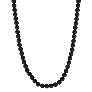 Collier perles noires aspect mat ou bracelet 3 tours - longueur 60+5cm - Vue 2