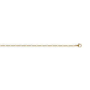 Chaîne en acier doré maille alternée 1+1 1.9mm - 40cm - Vue 2
