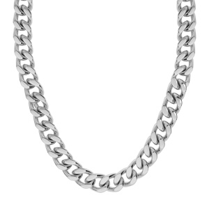 Collier en acier maille gourmette 10mm longueur 60cm - Vue 2