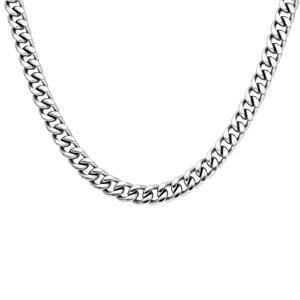 Collier en acier maille gournette 8mm longueur 50cm - Vue 2