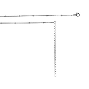 Collier en acier sautoir ou chaîne de ventre avec boules - 65.5+20.5cm - Vue 2
