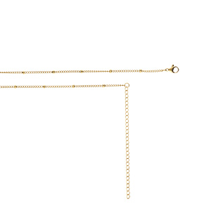 Collier en acier doré sautoir ou chaîne de ventre avec boules - 65.5+20.5cm - Vue 2