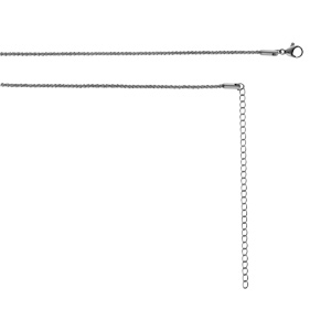 Collier en acier sautoir ou chaîne de ventre maille corde - 65.5+20.5cm - Vue 2