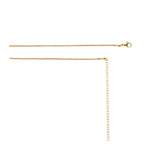 Collier en acier doré sautoir ou chaîne de ventre maille corde - 65.5+20.5cm - Vue 2