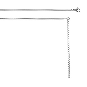 Collier en acier sautoir ou chaîne de ventre maille gourmette 65.5+20.5cm - Vue 2