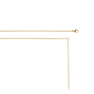 Collier en acier doré sautoir ou chaîne de ventre maille gourmette - 65.5+20.5cm - Vue 2