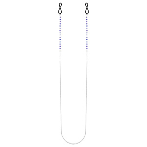Chaîne de lunette avec perles facetées bleues 69cm - Vue 2