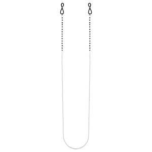 Chaîne de lunette avec perles facetées noires 69cm - Vue 2