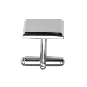 Boutons de manchettes en acier carrés lisses - Vue 2