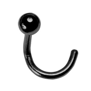 Piercing de nez acier 316L boule PVD noir reservé à un piercing cicatrisé (les 10 pièces) - Vue 2