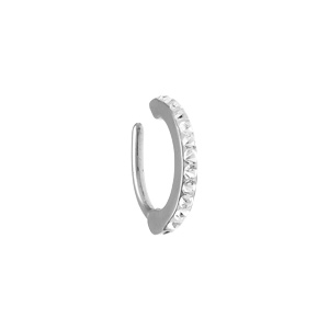 Piercing nombril en acier rail d\'oxydes blancs - Vue 2