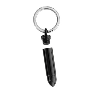Porte-clef en acier balle PVD noir vissée ouvrable pour secret - Vue 2
