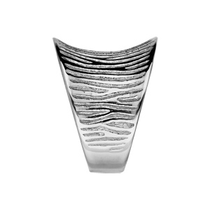 Bague en acier incurvée motif rainuré - Vue 2