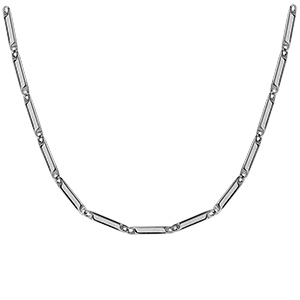 Chane en acier satin maille rectangle - 50cm rglable - Vue 2