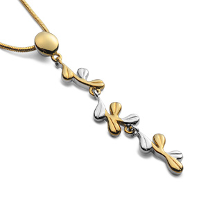 Collier bicolore chaine serpentine et pendentif réglable 42+3cm - Vue 2