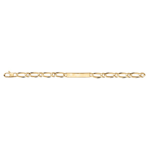 Gourmette en vermeil maille figaro 1+1 hawai 6mm - 18cm - Vue 2